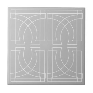 Moderne geometrische graue weiße Stadt Fliese