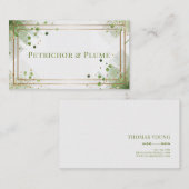 Moderne geometrische Greenerie & Gold Confetti Visitenkarte (Vorne/Hinten)