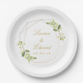 Moderne geometrische Greenerie Personalisierte Hoc Pappteller (Vorderseite)