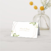 Moderne geometrische Greenerie Personalisierte Hoc Platzkarte (Rückseite)