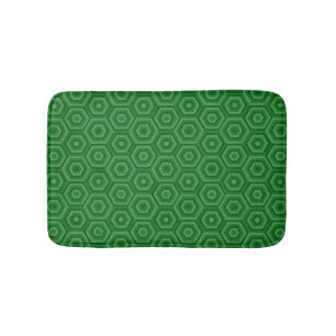Moderne geometrische grüne, geschachtelte Hexagons Badematte