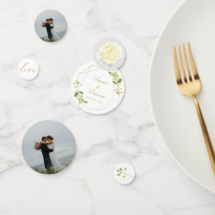 Moderne geometrische grüne Hochzeitstisch Konfetti