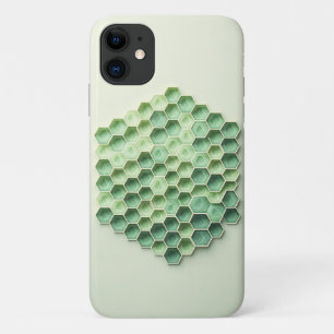 Moderne geometrische grüne Wabenstruktur - 3D Hexa Case-Mate iPhone Hülle