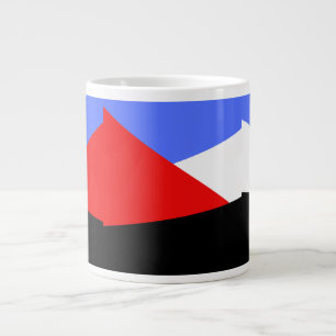 Moderne geometrische Harlekin-Muster Rot Blau Schw Jumbo-Tasse