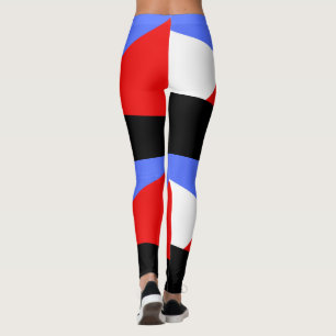 Moderne geometrische Harlekin-Muster Rot Blau Schw Leggings
