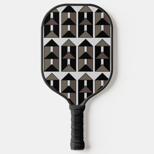 Moderne geometrische Hauskunst Pickleball Schläger (Vorderseite)