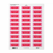 Moderne geometrische Herzmuster Pink-Rücksendeadre (Vorne)