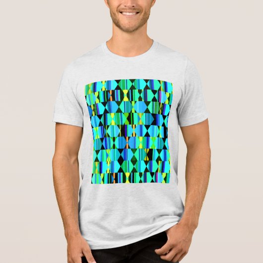 Moderne geometrische Hexagons und Dreiecke Tri-Blend Shirt (Vorderseite)
