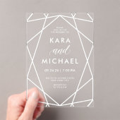 Moderne geometrische Hochzeit Acryleinladungen (Insitu (Handheld))