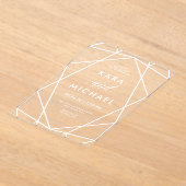 Moderne geometrische Hochzeit Acryleinladungen (Ablage )