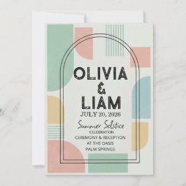 Moderne geometrische Hochzeit im Stil der Mitte de Einladung