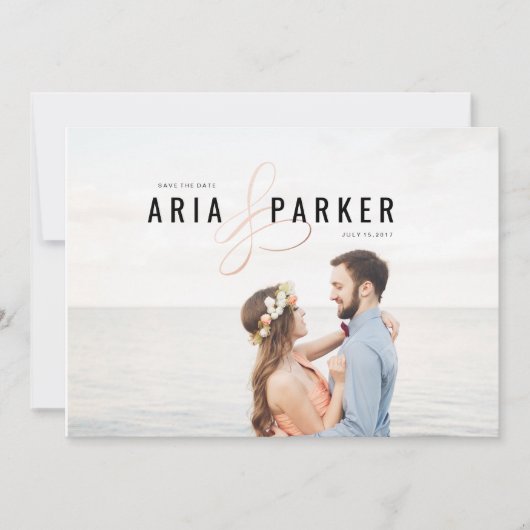 Moderne geometrische Hochzeit rettet die Daten Save The Date (Vorderseite)