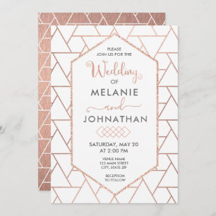 Moderne geometrische Hochzeits-Einladung, Einladung