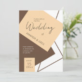 Moderne geometrische Hochzeitseinladung Einladung (Stehend Vorderseite)