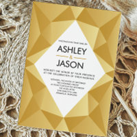 Moderne geometrische Hochzeitseinladung in Gold