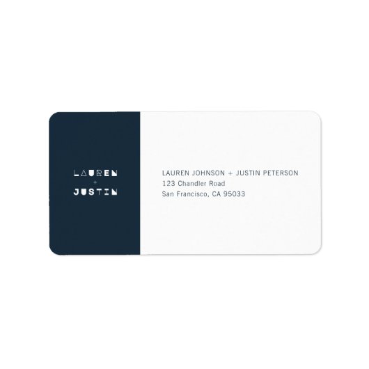 Moderne + geometrische Hochzeitsstiftung Adressaufkleber (Vorne)