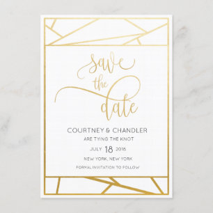 Moderne geometrische Imitat - Gold Save the Date