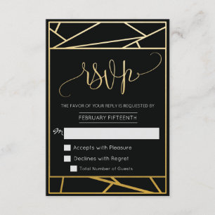 Moderne geometrische Imitat Gold UAWG RSVP Karte