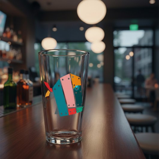 Moderne geometrische industrielle Kunst Bierglas Glas