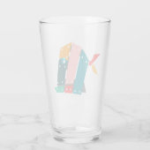 Moderne geometrische industrielle Kunst Bierglas Glas (Rückseite)
