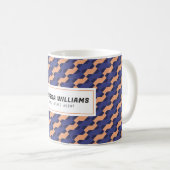 Moderne geometrische ineinandergreifende Muster Kaffeetasse (VorderseiteRechts)