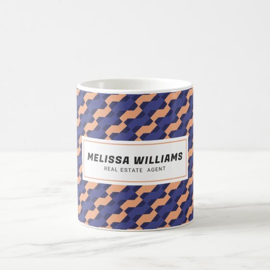Moderne geometrische ineinandergreifende Muster Kaffeetasse (Mittel)