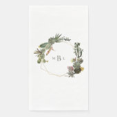 Moderne geometrische Kaktus Monogramm weiß Serviette (Vorderseite)