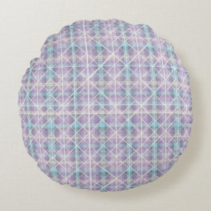 Moderne geometrische Karo-Muster Rundes Kissen