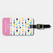Moderne geometrische Konfetti-Bezeichnung Gepäckanhänger (Vorderseite horizontal)