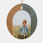 Moderne geometrische, konzentrische Goldene Arche  Keramik Ornament (Links)