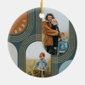 Moderne geometrische, konzentrische Goldene Arche  Keramik Ornament (Hinten)