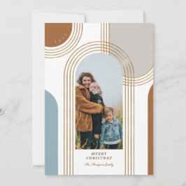 Moderne geometrische, konzentrische Goldene Bögen  Feiertagskarte