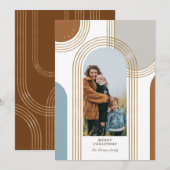 Moderne geometrische, konzentrische Goldene Bögen  Feiertagskarte (Vorne/Hinten)