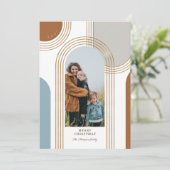 Moderne geometrische, konzentrische Goldene Bögen  Feiertagskarte (Stehend Vorderseite)