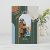 Moderne geometrische, konzentrische Goldene Bögen  Feiertagskarte (Stehend Vorderseite)