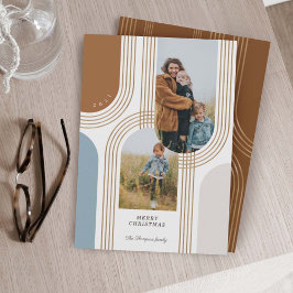 Moderne geometrische, konzentrische Goldene Bögen  Feiertagskarte