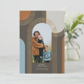 Moderne geometrische, konzentrische Goldene Bögen  Feiertagskarte (Stehend Vorderseite)