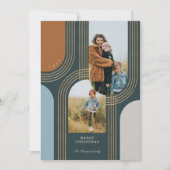 Moderne geometrische, konzentrische Goldene Bögen Feiertagskarte (Vorderseite)