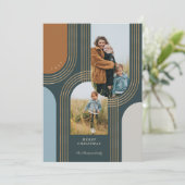 Moderne geometrische, konzentrische Goldene Bögen Feiertagskarte (Stehend Vorderseite)