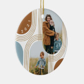 Moderne geometrische, konzentrische Goldene Bögen Keramik Ornament (Rechts)