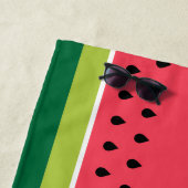 Moderne geometrische Korallen Rosa Grünes Wasserme Strandtuch (Beispiel)