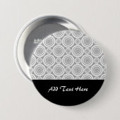 Moderne geometrische Kreise Grau und Weiß Button (Vorne & Hinten)