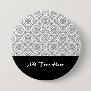Moderne geometrische Kreise Grau und Weiß Button