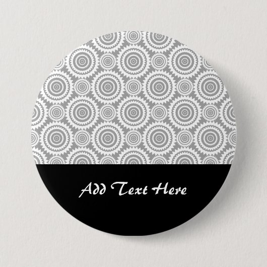 Moderne geometrische Kreise Grau und Weiß Button (Vorderseite)