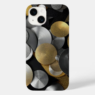 Moderne geometrische Kreise in Gold und Silber Case-Mate iPhone 14 Hülle