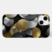 Moderne geometrische Kreise in Gold und Silber Case-Mate iPhone Hülle (Rückseite (Horizontal))