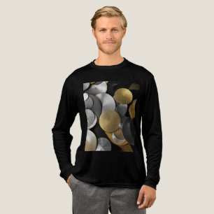 Moderne geometrische Kreise in Gold und Silber Tri-Blend Shirt
