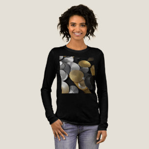 Moderne geometrische Kreise in Gold und Silber Tri-Blend Shirt