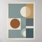 Moderne geometrische Kreise und Quadrate, Wandkuns Poster (Vorne)