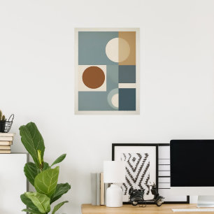 Moderne geometrische Kreise und Quadrate Wandkunst Poster